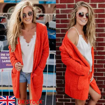 UK Women's Plush pocket club party casual cool long coat jacket out wear Sweater
UK Women's Plush pocket club party casual cool long coat jacket out wear Sweater