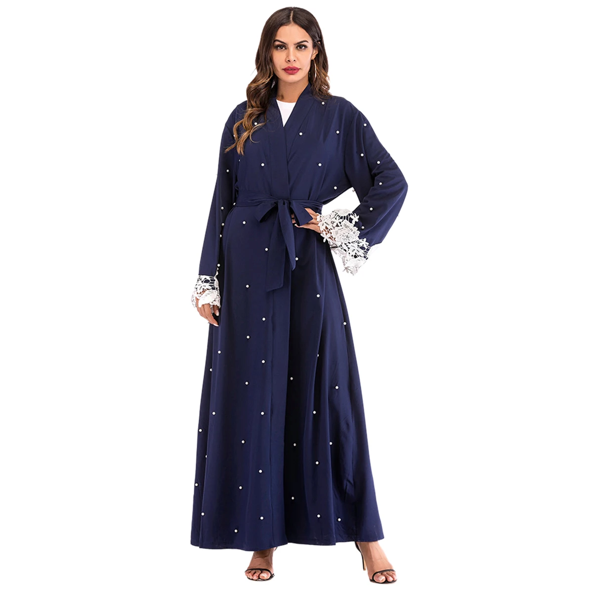 Plus Size Robe Muslim Malaysia Abaya Dubai Kaftan Women Beading Pearl Lace Patchwork Kimono Cardigan Long Sleeve Belt Dress Tu
Plus Size Robe Muslim Malaysia Abaya Dubai Kaftan Women Beading Pearl Lace Patchwork Kimono Cardigan Long Sleeve Belt Dress Tu