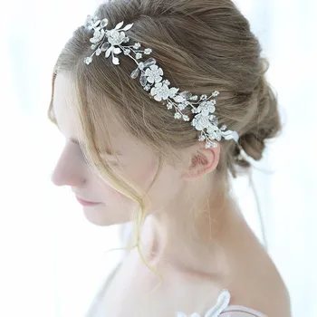 

Clear Crystal Tiara Bridal Hair Vine Floral Wedding Hairband Hair Jewelry Headband Accessories Headpiece Women Crowns Pageant