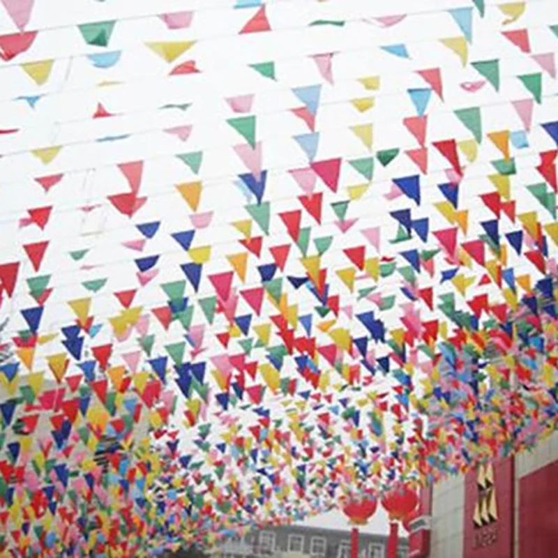 2019 Wedding Scene Layout Random Color Pennant Flag Flag Bunting Business Decor 8m Coloured triangular Dress Up Festive Flag
2019 Wedding Scene Layout Random Color Pennant Flag Flag Bunting Business Decor 8m Coloured triangular Dress Up Festive Flag