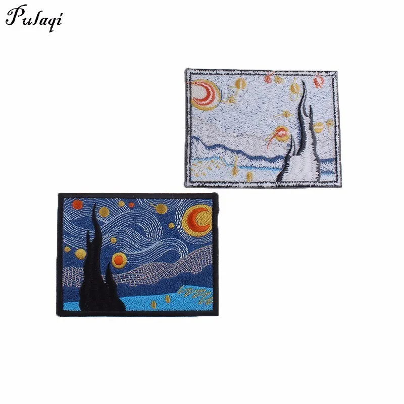 Pulaqi Starry Sky Iron-on Patches Van Gogh Oil Painting Embroidered Sewing Iron On Applique For Clothes Apparel DIY Badges H
Pulaqi Starry Sky Iron-on Patches Van Gogh Oil Painting Embroidered Sewing Iron On Applique For Clothes Apparel DIY Badges H