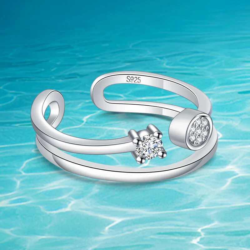DANKADI 925 Sterling Silver Sparkling CZ Double-line Rings for Women Birthday Party Gift Fine Jewelry
DANKADI 925 Sterling Silver Sparkling CZ Double-line Rings for Women Birthday Party Gift Fine Jewelry
