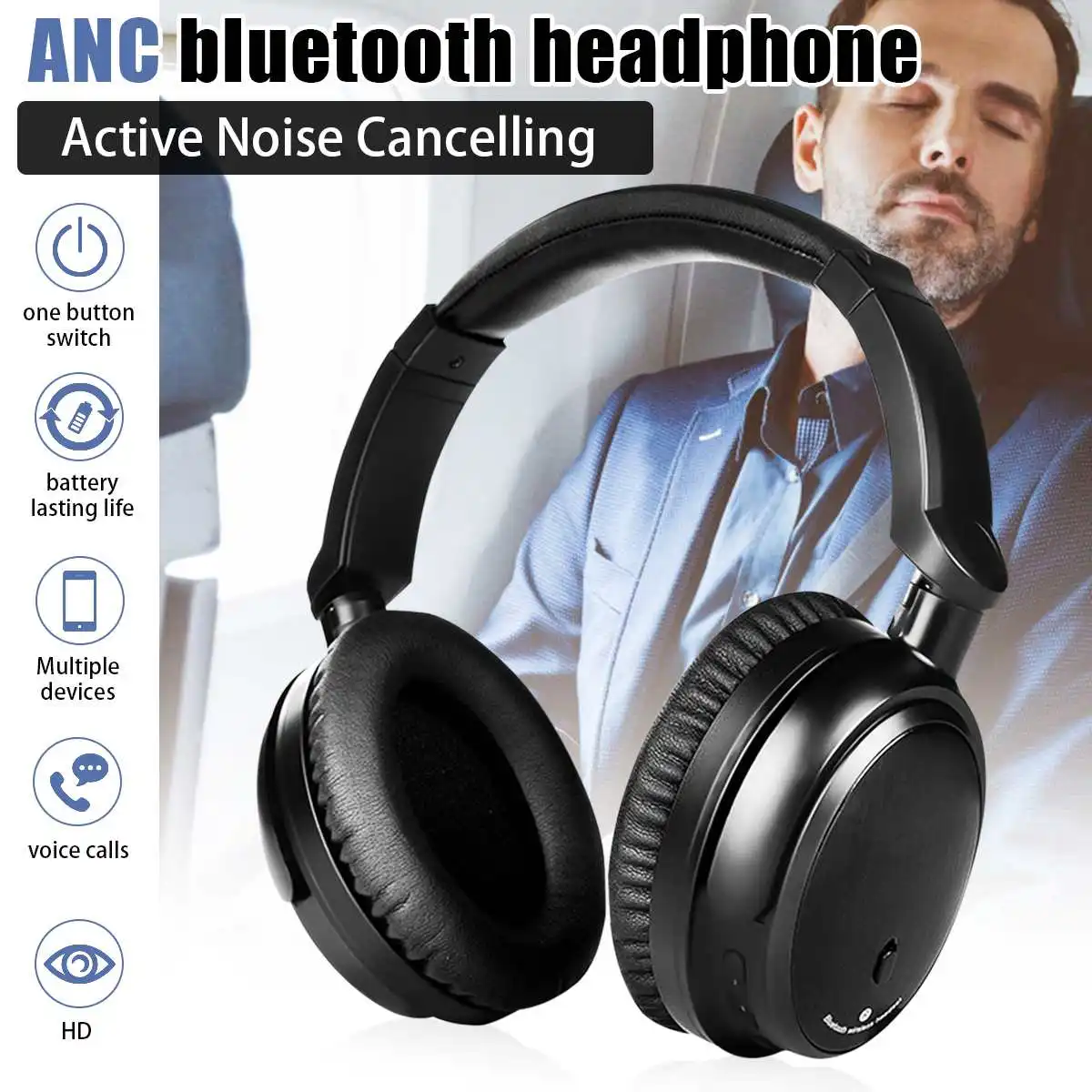 ANC Active Noise Cancelling bluetooth Headphone HiFi Wireless Stereo Foldable Over Ear Headset Earphone for Cellphone Tablet
ANC Active Noise Cancelling bluetooth Headphone HiFi Wireless Stereo Foldable Over Ear Headset Earphone for Cellphone Tablet