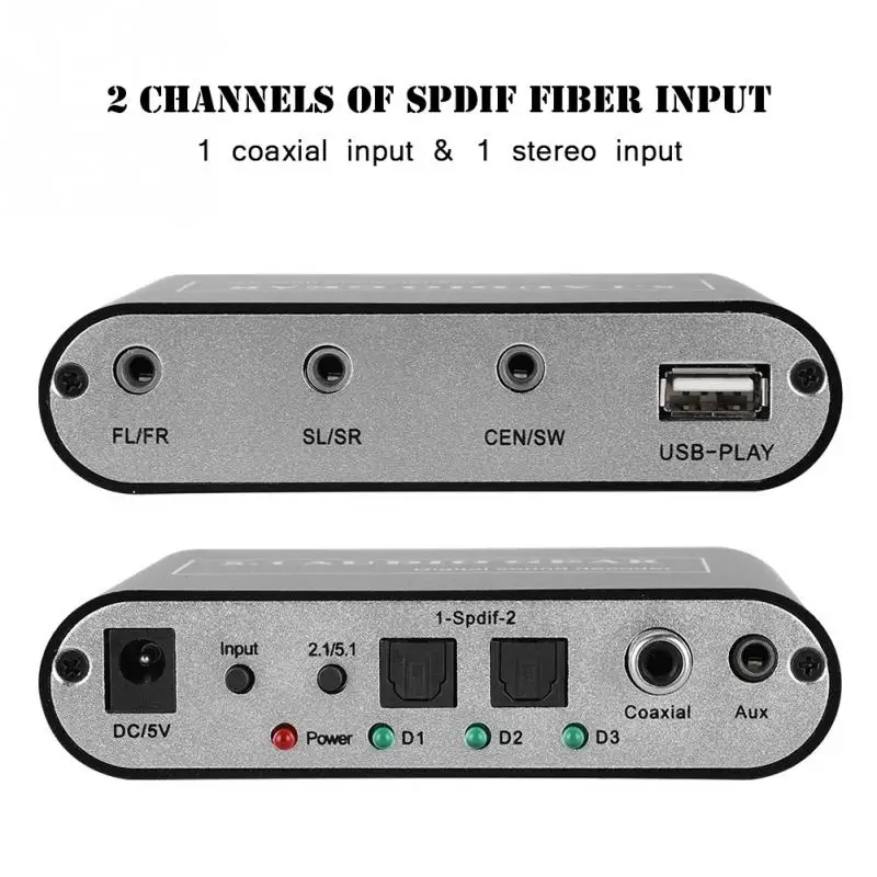Noise Cancelling DTS Decoder Optical/Coaxial Signal/Analog to 5.1/2.1 Analog DTS Audio Decoder
Noise Cancelling DTS Decoder Optical/Coaxial Signal/Analog to 5.1/2.1 Analog DTS Audio Decoder