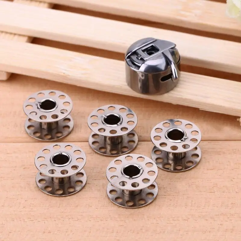 Stainless Steel Sewing Machine Bobbins Spool Case + 5pcs Bobbins Sewing Tool for Brother Janome Singer Sewing Machine Parts
Stainless Steel Sewing Machine Bobbins Spool Case + 5pcs Bobbins Sewing Tool for Brother Janome Singer Sewing Machine Parts