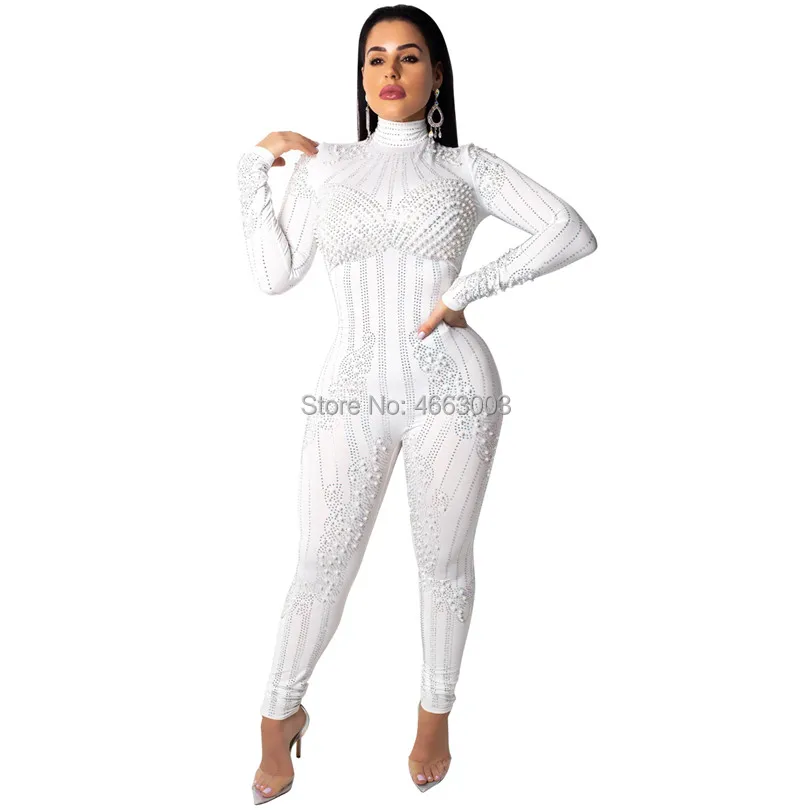 Women sexy new hot drilling rhinestone diamonds beading mesh see though skinny pants jumpsuits bodycon party club rompers Q184
Women sexy new hot drilling rhinestone diamonds beading mesh see though skinny pants jumpsuits bodycon party club rompers Q184