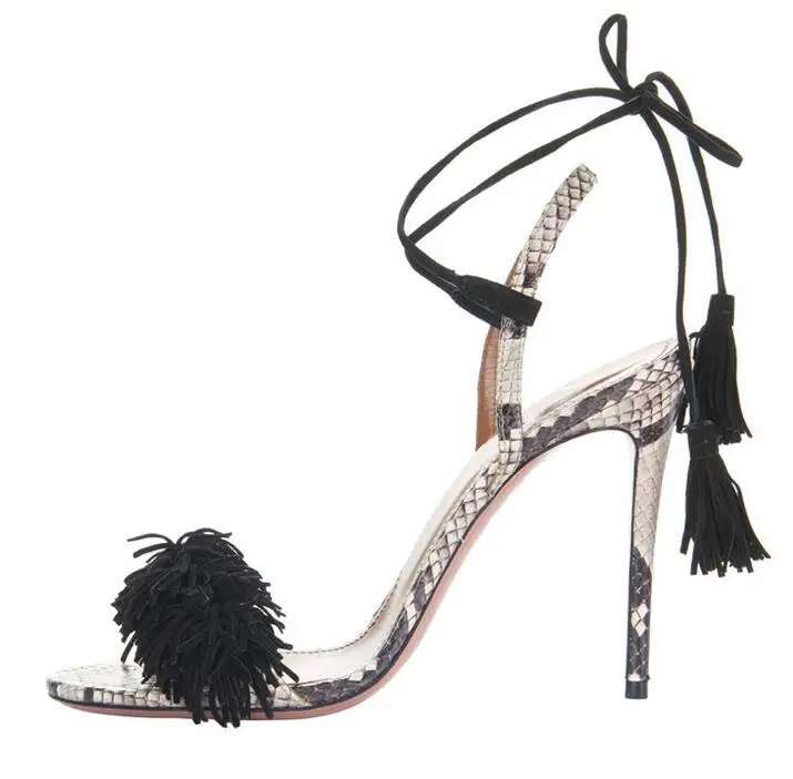 Hot Selling Snake Skin Leather Tassel Lace-up Women Sandals Thin Heels Cut-out Cross Tied Gladiator Sandals Shoes Women
Hot Selling Snake Skin Leather Tassel Lace-up Women Sandals Thin Heels Cut-out Cross Tied Gladiator Sandals Shoes Women