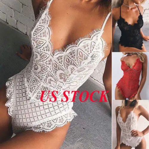 Sexy Ladies Lace Floral Croceht V-Neck Lingerie Babydoll Bodysuit Sleepwear Summer Women Underwear Nightwear Sleepwear Bodysuits
Sexy Ladies Lace Floral Croceht V-Neck Lingerie Babydoll Bodysuit Sleepwear Summer Women Underwear Nightwear Sleepwear Bodysuits