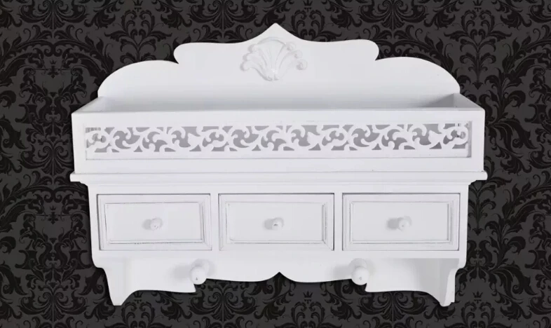 VidaXL White Wooden Wall Shelf With 3 White Drawers Useful In The Entrance And Easy To Install
VidaXL White Wooden Wall Shelf With 3 White Drawers Useful In The Entrance And Easy To Install