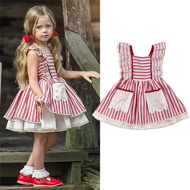 2019 Vintage Toddler Baby Girl Clothes Striped Party Tutu Skater Dress Prom Princess Pageant Dress Ruffles Lace Dresses Sundress
2019 Vintage Toddler Baby Girl Clothes Striped Party Tutu Skater Dress Prom Princess Pageant Dress Ruffles Lace Dresses Sundress