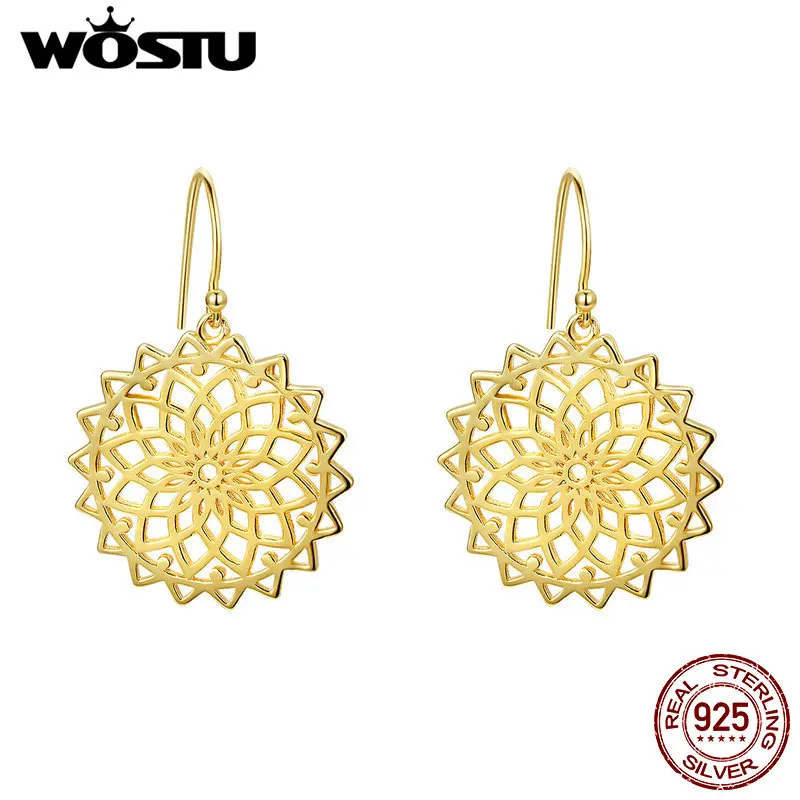 WOSTU 925 Sterling Silver Minimalist Geometric Flower Gold Drop Dangle Earrings For Women Wedding Party Luxury Jewelry CQE534
WOSTU 925 Sterling Silver Minimalist Geometric Flower Gold Drop Dangle Earrings For Women Wedding Party Luxury Jewelry CQE534