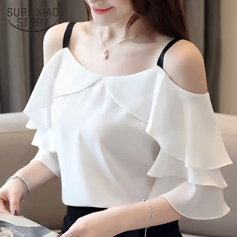 blusas blancas cortas