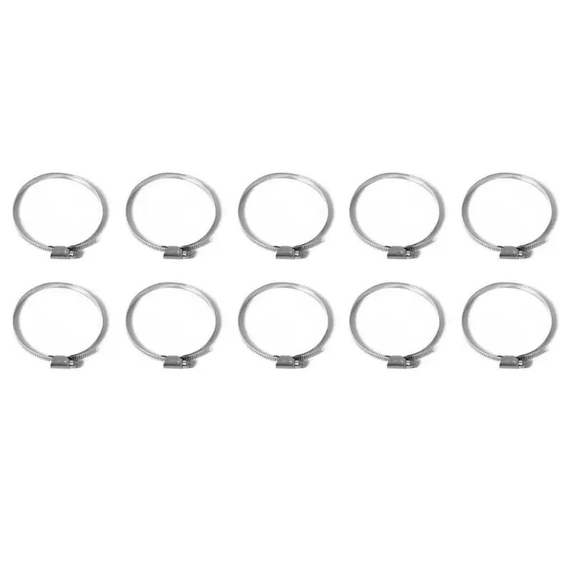 10pcs Stainless Steel Hose Clips Worm Drive Fuel Pipe Clamps 70-90mm Used In the Interface Of Oil Steam And Liquid Hoses | Автомобили и