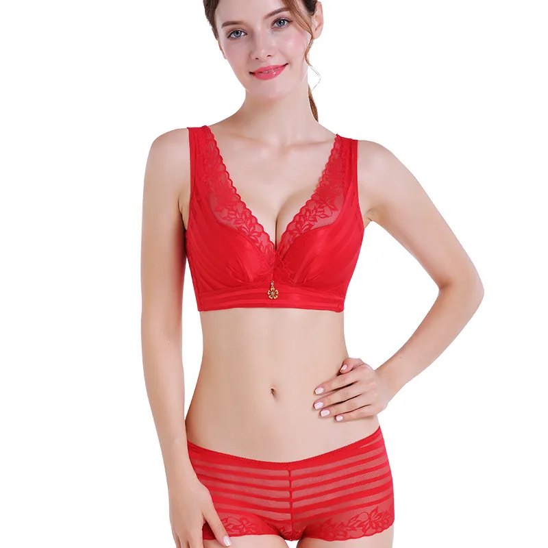 2019 New Women's High-end Paris Temptation Lace Beauty Back Bra Without Rims Sexy Gathered Adjustable Bra Underwear Briefs Set
2019 New Women's High-end Paris Temptation Lace Beauty Back Bra Without Rims Sexy Gathered Adjustable Bra Underwear Briefs Set