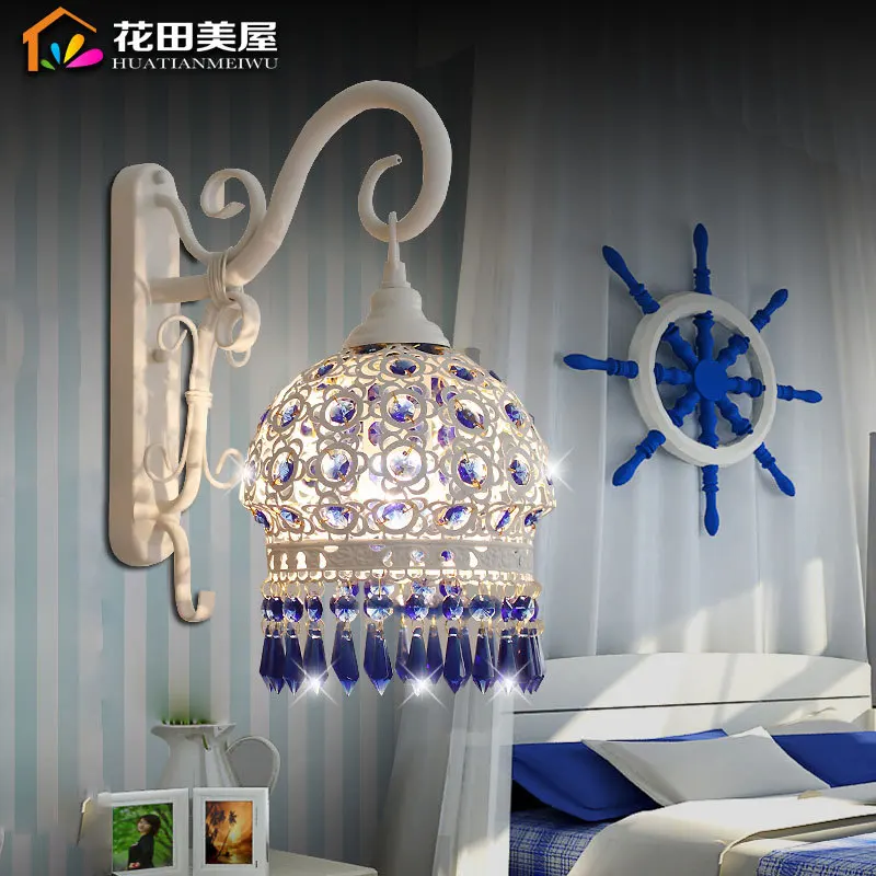 European Minimalist Bedroom Mirror Light Blue Crystal Bedside Lamp Wall Lamp Warm Mediterranean Garden Lights
European Minimalist Bedroom Mirror Light Blue Crystal Bedside Lamp Wall Lamp Warm Mediterranean Garden Lights