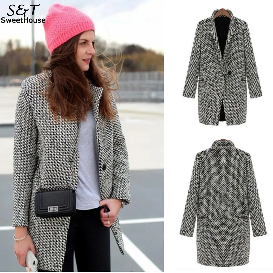 FANALA Coat Woman Casual Plaid Female Jacket 2018 New Wool Coat Winter Coat Women One Button With Pocket Winter Woman Coats
FANALA Coat Woman Casual Plaid Female Jacket 2018 New Wool Coat Winter Coat Women One Button With Pocket Winter Woman Coats