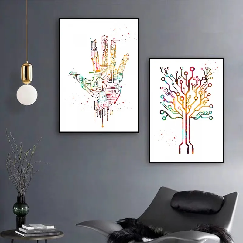 Watercolor ART Circuit board brain poster Canvas Art Print Wall Pictures for Living Room No Frame
Watercolor ART Circuit board brain poster Canvas Art Print Wall Pictures for Living Room No Frame