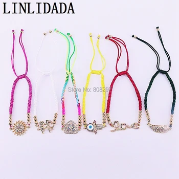 Mix Style 10Pcs Hot Sale CZ Micro Pave Connector With Macrame Cord Thread Rope Adjustable Bracelet For Women Fashion Jewelry
Mix Style 10Pcs Hot Sale CZ Micro Pave Connector With Macrame Cord Thread Rope Adjustable Bracelet For Women Fashion Jewelry