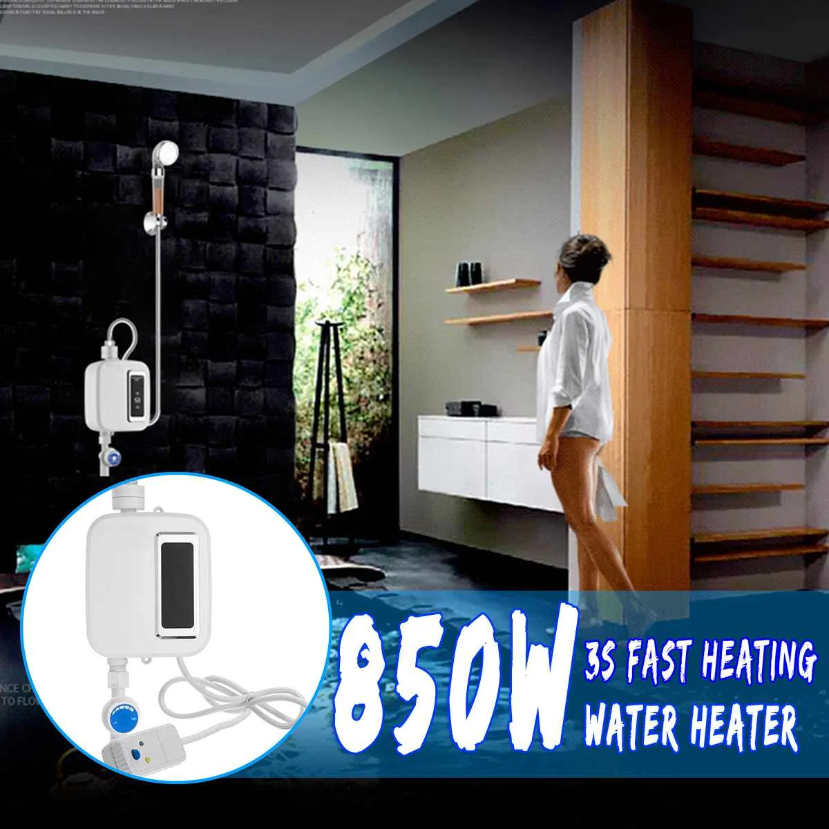 Mini Electric Tankless Instant Hot Water Heater 10A Safe Shower in Summer Kitchen Washing Faucet Tap Heating Temperature Automat
Mini Electric Tankless Instant Hot Water Heater 10A Safe Shower in Summer Kitchen Washing Faucet Tap Heating Temperature Automat