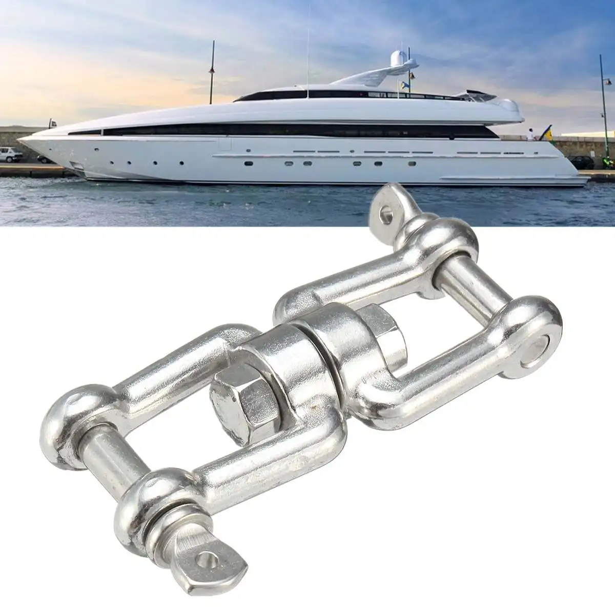 8mm 316 Stainless Steel Boat Jaw Sea Anchor Chain Swivel-Connector Shackle Hook Durable Corrosion Resistant Marine Hardware
8mm 316 Stainless Steel Boat Jaw Sea Anchor Chain Swivel-Connector Shackle Hook Durable Corrosion Resistant Marine Hardware