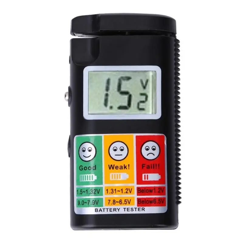 Universal BT-568 Digital Battery Tester Volt Checker LCD Display for AA AAA Multiple Size Battery Tester Voltage Meter Tool 0-9V
Universal BT-568 Digital Battery Tester Volt Checker LCD Display for AA AAA Multiple Size Battery Tester Voltage Meter Tool 0-9V