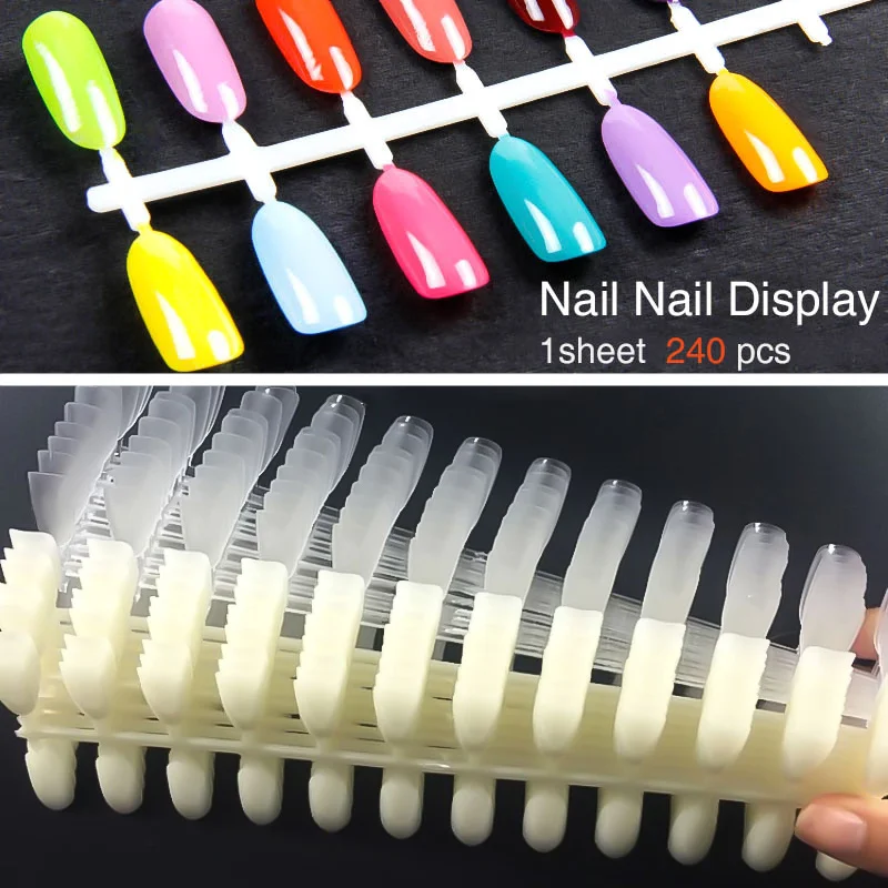 240pcs/Set False Nail Art Tips Display Designs Transparent Nature Black Color Training Palette Nails Tools Manicure
240pcs/Set False Nail Art Tips Display Designs Transparent Nature Black Color Training Palette Nails Tools Manicure