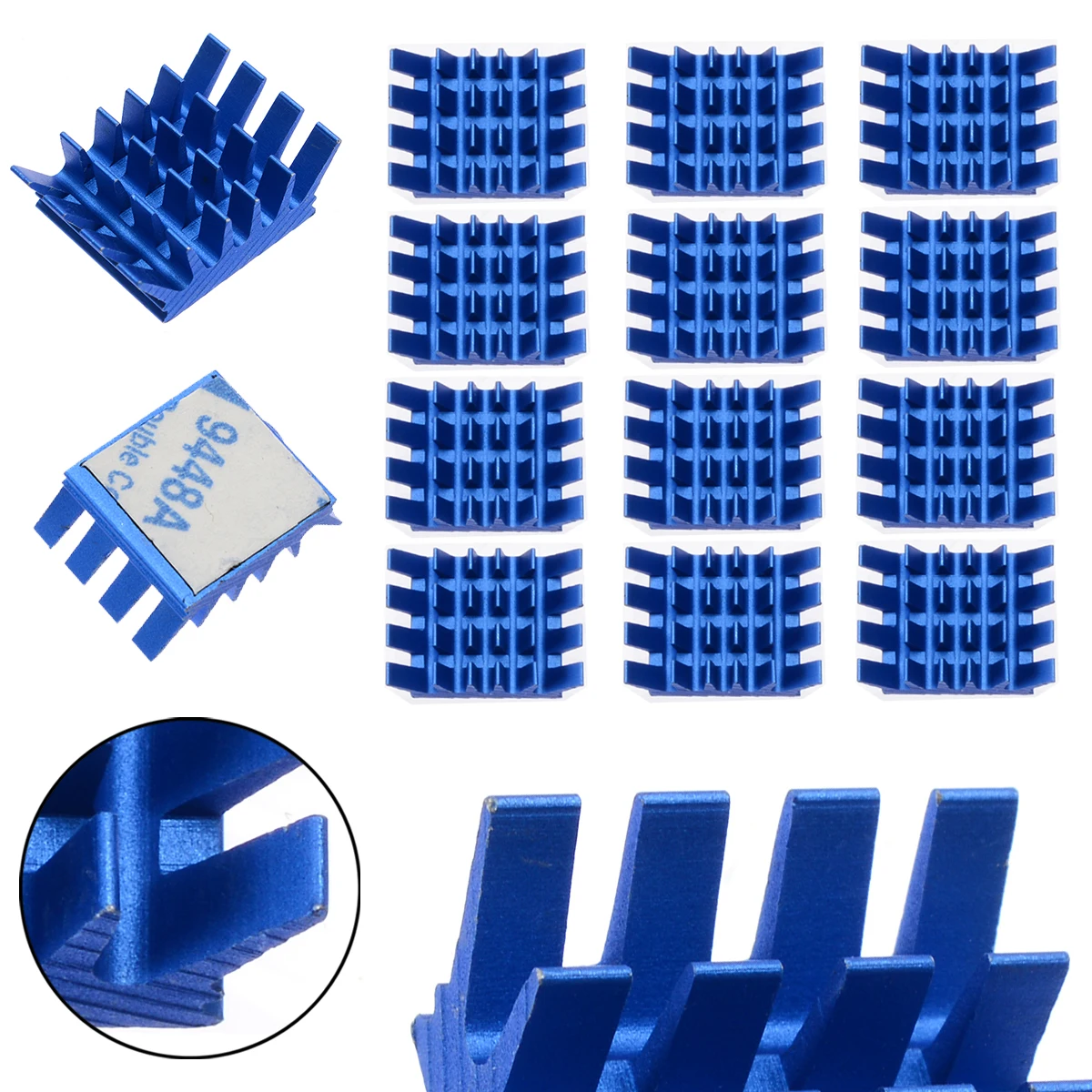 12pcs RAM Heat Sink 13*14*6mm Mini Blue Computer Aluminum Heatsink For Memory RAM IC Chipset Tool Parts
12pcs RAM Heat Sink 13*14*6mm Mini Blue Computer Aluminum Heatsink For Memory RAM IC Chipset Tool Parts
