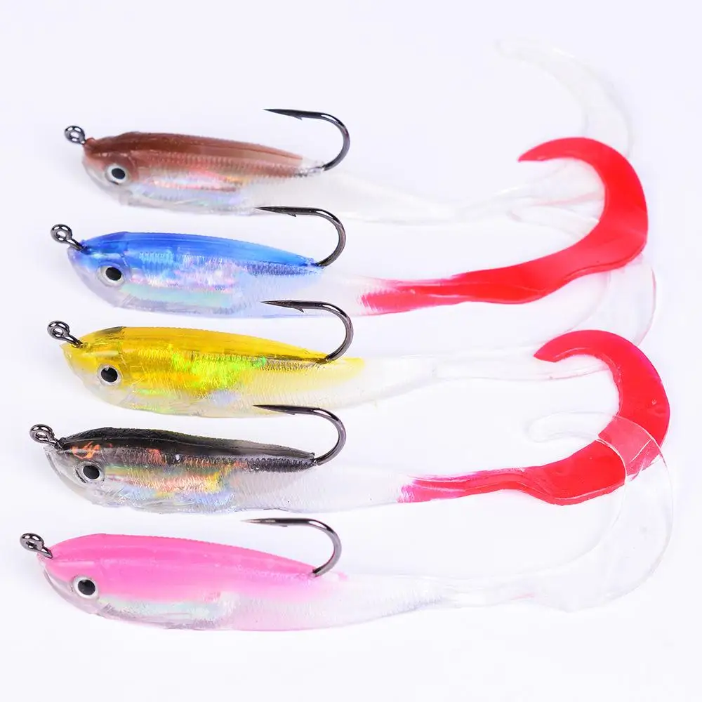 5Pcs 3D Eyes Fishing Lures Set Kit with Tail Treble Hook Soft Fishing Lure Baits Artificial Bait Lure 10CM/14.7G
5Pcs 3D Eyes Fishing Lures Set Kit with Tail Treble Hook Soft Fishing Lure Baits Artificial Bait Lure 10CM/14.7G