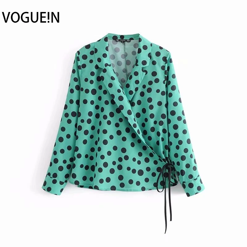 VOGUEIN New Womens Casual Polka Dot Print Green Cross V-Neck Tie Blouse Shirt Top Wholesale
VOGUEIN New Womens Casual Polka Dot Print Green Cross V-Neck Tie Blouse Shirt Top Wholesale