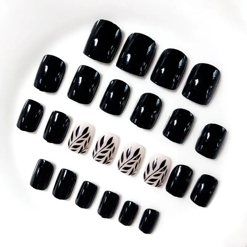 24 Pes Fake Nail Tips Literary Fresh Style Mixed Color Leaves Square Head Short Fake Manicure Sticker Set With Glue
24 Pes Fake Nail Tips Literary Fresh Style Mixed Color Leaves Square Head Short Fake Manicure Sticker Set With Glue
