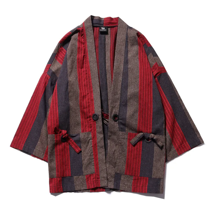 #4208 Vintage Striped Short Kimono Cardigan Jacket Men Big Pockets Loose Japanese Kimono Coat Thin Linen Japanese Kimono Robe
#4208 Vintage Striped Short Kimono Cardigan Jacket Men Big Pockets Loose Japanese Kimono Coat Thin Linen Japanese Kimono Robe