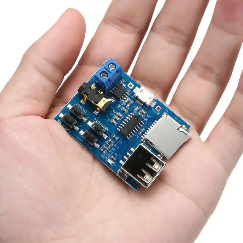 TF card U Disk MP3 Format Decoder Board Decoding Audio Player Module Module design for convenient modifying 3.7~5.5V
TF card U Disk MP3 Format Decoder Board Decoding Audio Player Module Module design for convenient modifying 3.7~5.5V