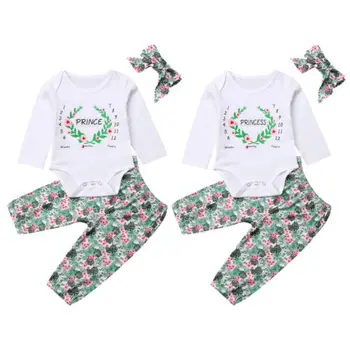 Newborn Baby Girl Boy Matching Outfits Clothing Tops Romper Pants Headbands 3pcs Prince Princess Clothes Set Baby 0-3T
Newborn Baby Girl Boy Matching Outfits Clothing Tops Romper Pants Headbands 3pcs Prince Princess Clothes Set Baby 0-3T