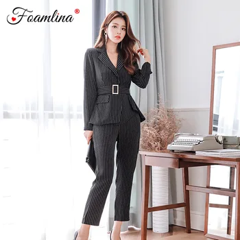 Foamlina Office Ladies Two Pieces Sets 2018 Fashion Autumn Women's Formal Striped Pants Suits Business Work 2 Pieces Sets
Foamlina Office Ladies Two Pieces Sets 2018 Fashion Autumn Women's Formal Striped Pants Suits Business Work 2 Pieces Sets