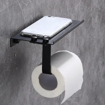 Toilet Roll Paper Phone Holder Bathroom Rack Wall-mounted Shelf