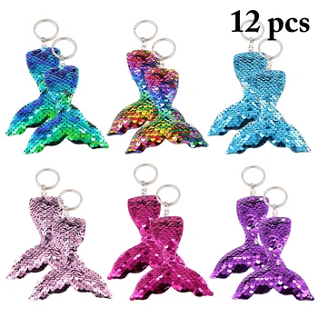 12pcs Colorful Sequins Mermaid Tail Keychain Charms Paillette Pendants Fish Keyring DIY Mermaid Keychain Jewelry Accessories
12pcs Colorful Sequins Mermaid Tail Keychain Charms Paillette Pendants Fish Keyring DIY Mermaid Keychain Jewelry Accessories
