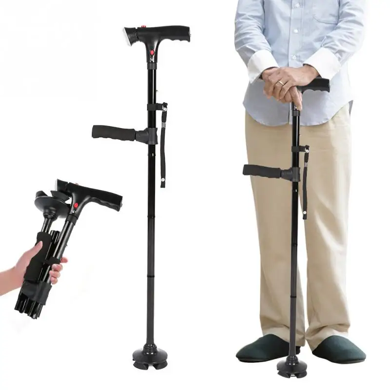 Folding LED Light Cane Safety Walking Stick Telescopic Magic Cane 4 Head Pivoting Trusty Base Hiking Poles Cane Crutch For Elder
Folding LED Light Cane Safety Walking Stick Telescopic Magic Cane 4 Head Pivoting Trusty Base Hiking Poles Cane Crutch For Elder