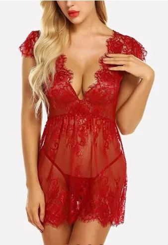 Sexy Ladies Lingerie Sets Women Lace Night Dress Chemise Babydoll Nightwear Temptation G-string Erotic Underwear
Sexy Ladies Lingerie Sets Women Lace Night Dress Chemise Babydoll Nightwear Temptation G-string Erotic Underwear
