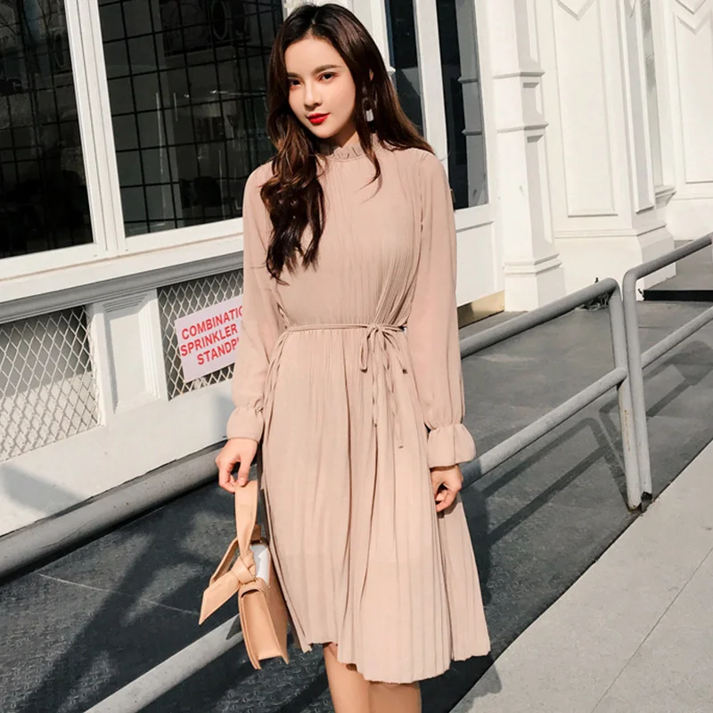 Fashion Two Layered Women's Pleated Chiffon Elegant Woman Vintage 2019 Spring Fall Long Sleeve Casual Dress Lady
Fashion Two Layered Women's Pleated Chiffon Elegant Woman Vintage 2019 Spring Fall Long Sleeve Casual Dress Lady