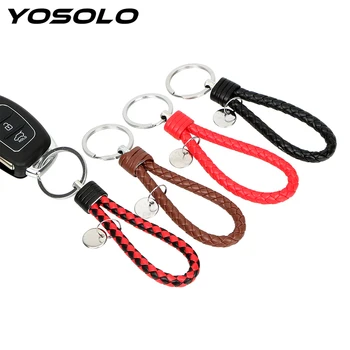 YOSOLO Hand-woven Leather Rope Keychain Gift Key Rings Creative Car Keyring Key Holder Key Chain Car-styling Auto Accessories
YOSOLO Hand-woven Leather Rope Keychain Gift Key Rings Creative Car Keyring Key Holder Key Chain Car-styling Auto Accessories