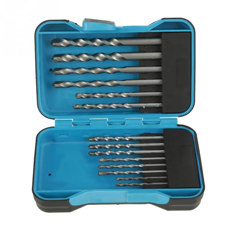 15Pcs 3-10mm Carbide Tip Masonry Drill Bit Set for Concrete Brick Tile Blue Plastic Box Packing
15Pcs 3-10mm Carbide Tip Masonry Drill Bit Set for Concrete Brick Tile Blue Plastic Box Packing