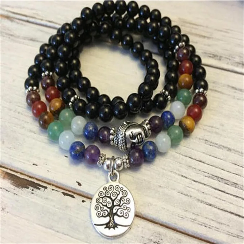 8MM108 black seven-color chakra bracelet Sutra natural classic MONK energy elegant Chakas DIY Lucky Meditation cuff Bless
8MM108 black seven-color chakra bracelet Sutra natural classic MONK energy elegant Chakas DIY Lucky Meditation cuff Bless
