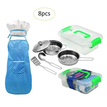 8 Pieces Set Children's Simulated Kitchen Cooking Toy Set Drop Resistant Stainless Steel Pans Pots Tableware Toy Portable Box
8 Pieces Set Children's Simulated Kitchen Cooking Toy Set Drop Resistant Stainless Steel Pans Pots Tableware Toy Portable Box