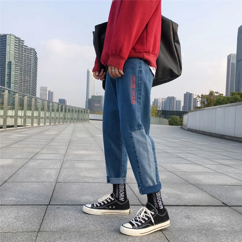 men Jeans 2019 Spring Summer New Best Long Nine Part Trousers Jitter Red streetwear Chinese Style Blue Black Free shipping 
men Jeans 2019 Spring Summer New Best Long Nine Part Trousers Jitter Red streetwear Chinese Style Blue Black Free shipping