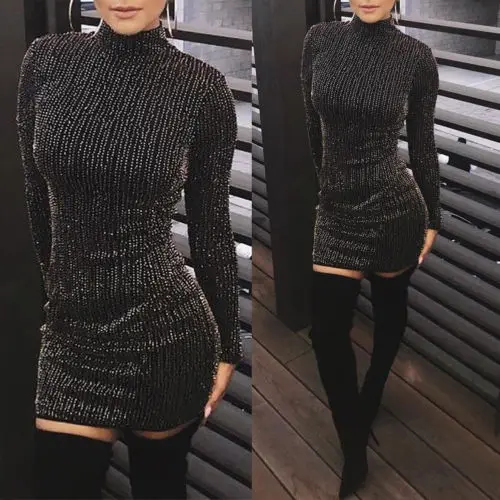 2019 Women Long Sleeves Rhinestones Stripes Bodycon Cocktail Party Club MINI Dress
2019 Women Long Sleeves Rhinestones Stripes Bodycon Cocktail Party Club MINI Dress