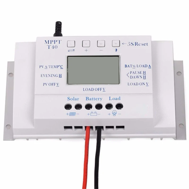 T40 40A PWM Solar Charge Controller Regulator 12V 24V Auto LCD Display Controller With Load Dual Timer Control
T40 40A PWM Solar Charge Controller Regulator 12V 24V Auto LCD Display Controller With Load Dual Timer Control