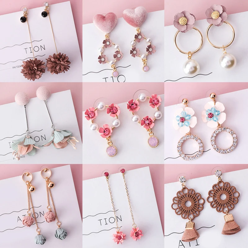 2018 new Pink Fashion Jewelry Fabric Flower Crystal Cute Pearl Dissymmetry 1Pair Simple Long Tassel Korean Seaside Drop Earring
2018 new Pink Fashion Jewelry Fabric Flower Crystal Cute Pearl Dissymmetry 1Pair Simple Long Tassel Korean Seaside Drop Earring