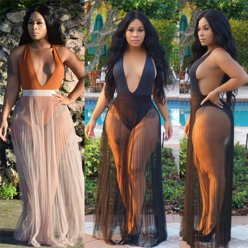 New Fashion Women Pleated Bikini Cover-Ups Swimwear Sheer Mesh Beach Long Maxi Wrap Skirt Pareo Sundress Sexy
New Fashion Women Pleated Bikini Cover-Ups Swimwear Sheer Mesh Beach Long Maxi Wrap Skirt Pareo Sundress Sexy