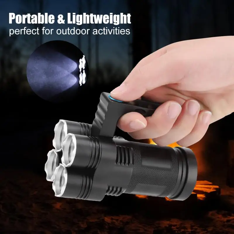 Portable LED Flashlight Troch Waterproof Super Bright Underwater Flashlight 4 LED Torch Light Outdoor Camping Hiking Flashlight
Portable LED Flashlight Troch Waterproof Super Bright Underwater Flashlight 4 LED Torch Light Outdoor Camping Hiking Flashlight
