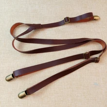Solid Braces 1.5cm Width Mens/women Pu Synthetic Leather Suspenders Y Back 3 Clips Solid Braces 1.5cm Width Mens/women Pu Synthetic Leather Suspenders Y Back 3 Clips